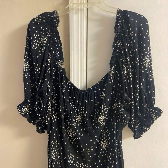Anthropologie Black and White heart burst midi dress 2X NWT - Picture 4 of 10